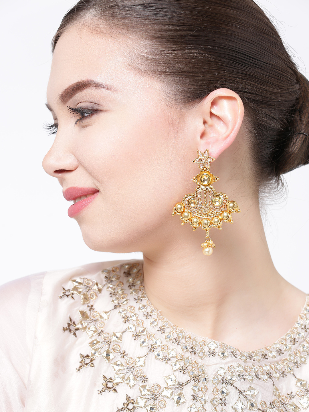 YouBella Gold-Toned Classic Drop Earrings